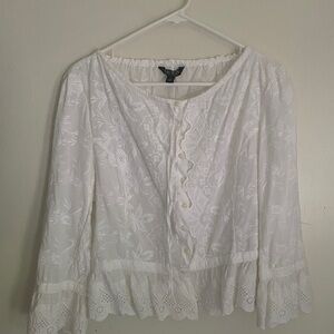 Ralph Lauren Cream Ruffled Blouse